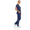 MediChic Women's V-Neck Scrub Set Straight Leg Six Pocket Cargo Scrub Pants with 4-Way Stretch Scrubs Sets - 3 of 4