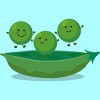 Women's Design By Humans Cute jumping peas in pod cartoon illustration By thefrogfactory Racerback Tank Top - 2 of 3