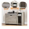 Litter Box Enclosure With Top Opening And Cushion, Hidden Cat Litter Box Furniture, Cat House, Privacy Cat Litter Box Cabinet, Grey - 2 of 4
