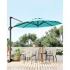 10FT Sepia Cantilever Umbrella with Base Round Top Patio Umbrella Sun Shade Windproof Offset Umbrella with 360-Degree Rotation - 4 of 4