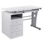 Emma and Oliver Desk with Three Drawer Single Pedestal and Pull-Out Keyboard Tray