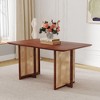 NicBex Rustic Solid Wood Rectangular/Round Dining Table with Imitation Rattan Base,Modern Home Kitchen Table Tea Table,Dining Room Furniture - 3 of 4