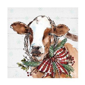 Trademark Fine Art -Anne Tavoletti 'Holiday On The Farm Viii On Gray' Canvas Art - 1 of 4