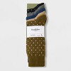 Men's Solid Dots Dress Socks 5pk - Goodfellow & Co™ Blue/Tan 7-12 - 2 of 2