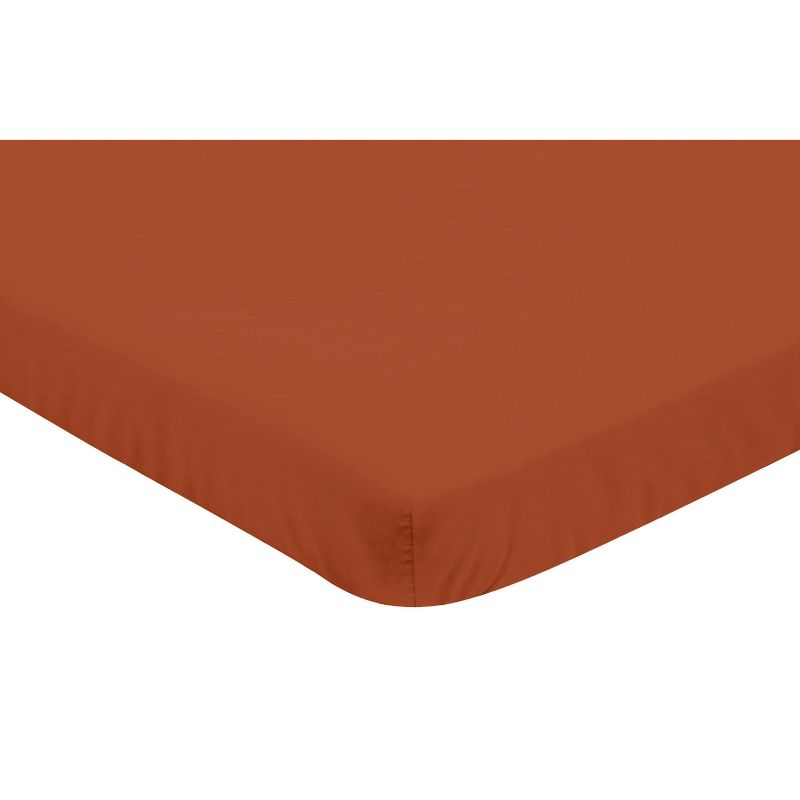 Sweet Jojo Designs Gender Neutral Unisex Baby Fitted Mini Crib Sheet Boho Fringe Rust Orange, 3 of 6