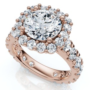 Pompeii3 Certified 3Ct Lab Created Cushion Halo Diamond Engagement Ring 14k Gold/Platinum - 1 of 2