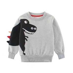 MyKids-USA Baby Boy Cartoon Dinosaur Pattern 3D Horn Patched Design Hoodies - 1 of 4