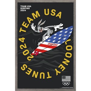 Trends International Looney Tunes x Team USA - Surfing Framed Wall Poster Prints - 1 of 4