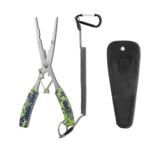 Unique Bargains Fishing Pliers Stainless Steel Needle Nose Pliers Fishing with Sheath 1 Set - 1 of 4