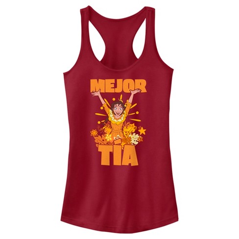 Juniors Womens Encanto Pepa Mejor Tia Motto Racerback Tank Top - image 1 of 4