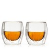 Viski Double-Walled Spirits Glasses, Insulated Liquor Tumblers with Cut Crystal Design, Dishwasher Safe 8.5 Oz, Clear, Set of 2 - 4 of 4