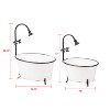 Set of 2 Black Rim White Enamel Bathtub Planters - Foreside Home & Garden - 3 of 4