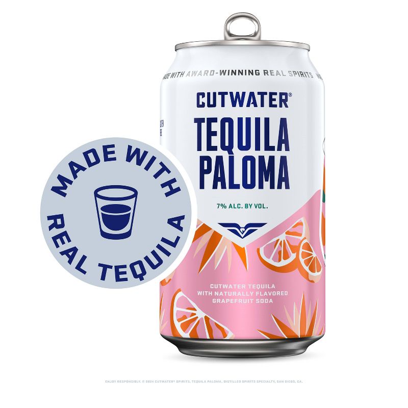 Cutwater Grapefruit Tequila Paloma Cocktail - 4pk/12 fl oz Cans, 5 of 13