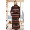 ADR Plush Striped Robe for Women, Long Fleece Plaid Winter Bath Robe, Plus Size - 3 of 4