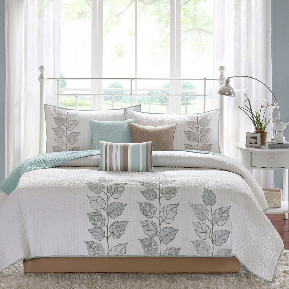 UPC 675716510275 product image for 6pc Queen Marissa Reversible Quilted Coverlet Set Blue - Madison Park | upcitemdb.com
