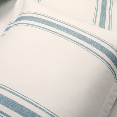 Lush Decor Lush Décor 3pc California King Farmhouse Stripe Reversible Oversized Comforter Set Blue: Year-Round Quilted Bedding Sets with Shams — фото 5