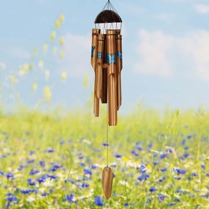 Woodstock Wind Chimes Asli ArtsÃ‚Â® Collection  Butterfly Bamboo Chime  25'' Wind Chimes for Patio Outdoor Decor - 1 of 4