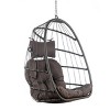 Coolbibila-Swing Chairs For Outside, Swing Chairs Wicker Rattan, Hanging Chair With Aluminum Frame And Cushion Without Stand - 3 of 4