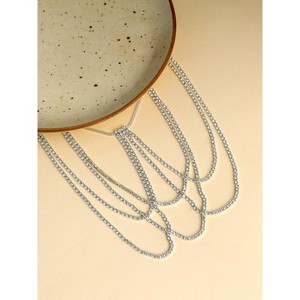 SOHI Women's Crystal Silver The Bijou Leg Chain - 1 of 4