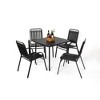 5-Piece Outdoor Patio Dining Set with 31" Square Steel Table and 4 Armchairs - 3 of 4