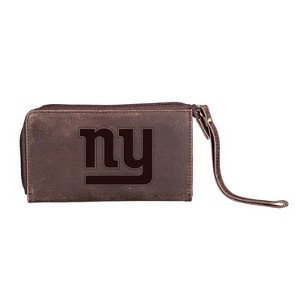 Evergreen NFL New York Giants Brown Leather Women's Wristlet Wallet Officially Licensed with Gift Box - 1 of 1