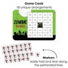 Big Dot of Happiness Zombie Zone - Bar Bingo Cards and Markers - Halloween or Birthday Zombie Crawl Party Bingo Game - Set of 18 - 2 of 4