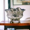 HomeRoots 7" Silver Scalloped Design Polyresin Decorative Bowl With Orbs - 2 of 4