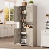 Coolmee 70 Inch Tall Kitchen Pantry Cabinet, Freestanding Storage Cabinet with 4 Doors and Adjustable Shelves, Utility Hutch Cupboard - 2 of 4