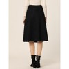 INSPIRE CHIC Women's Casual Solid Faux Suede Pockets Stretch A-line Midi Skirt with Belt - 4 of 4