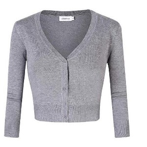 BLUEMING Women’s Cropped Button-Front Cardigan - Textured Knit with 3/4 Sleeves & Elevated Everyday Silhouette - 1 of 1