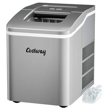 FP10023US-DK Costway Nugget Ice Maker Countertop 44lbs Per Day w/Ice Scoop  and Self-Cleaning