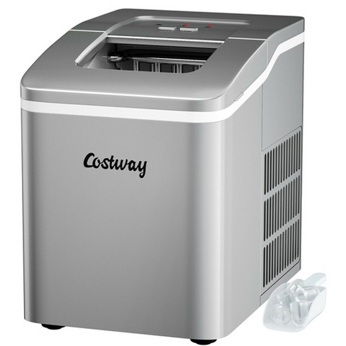 Costway Portable Compact Electric Ice Maker Machine Counter Top, Mini Cube 26lb of Ice Daily Red