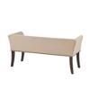 Sapphtopaz Upholstered Ottoman Bench with Nailhead Trim, Low Back Accent Bench with Flared Arms, Upholstered Bedroom End Bench - 2 of 4