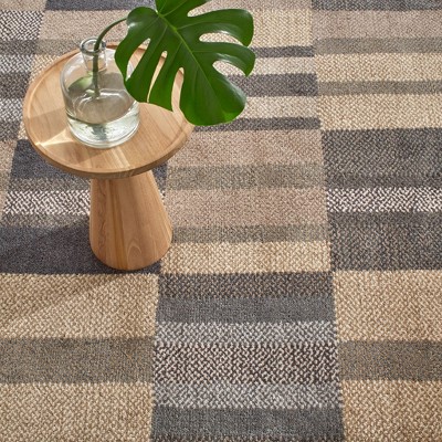 Gray and Taupe Hand-Knotted Wool and Viscose Rug
