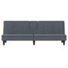 vidaXL Sofa Bed Dark Grey Velvet, Plywood, Plastic, Foam Standard - 4 of 4