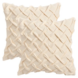 REGALWOVEN Fade-Resistant Soft Decorative Solid 3D Weaving Throw Pillow Covers 2 Pcs - 1 of 4