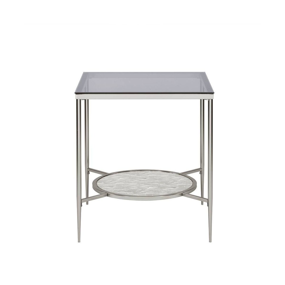 Acme Furniture Adelrik Accent Glass Table Chrome Finish - thumbnail 3