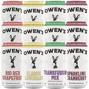 Owen’s Craft Mixers, | Tart Refresher Packs | Rio Red Grapefruit, Classic Lemonade, Transfusion Mix & Sparkling Cranberry,Handcrafted in the USA with Premium Ingredients | Vegan & Gluten-Free Soda Mocktail and Cocktail Mixer - 1 of 1