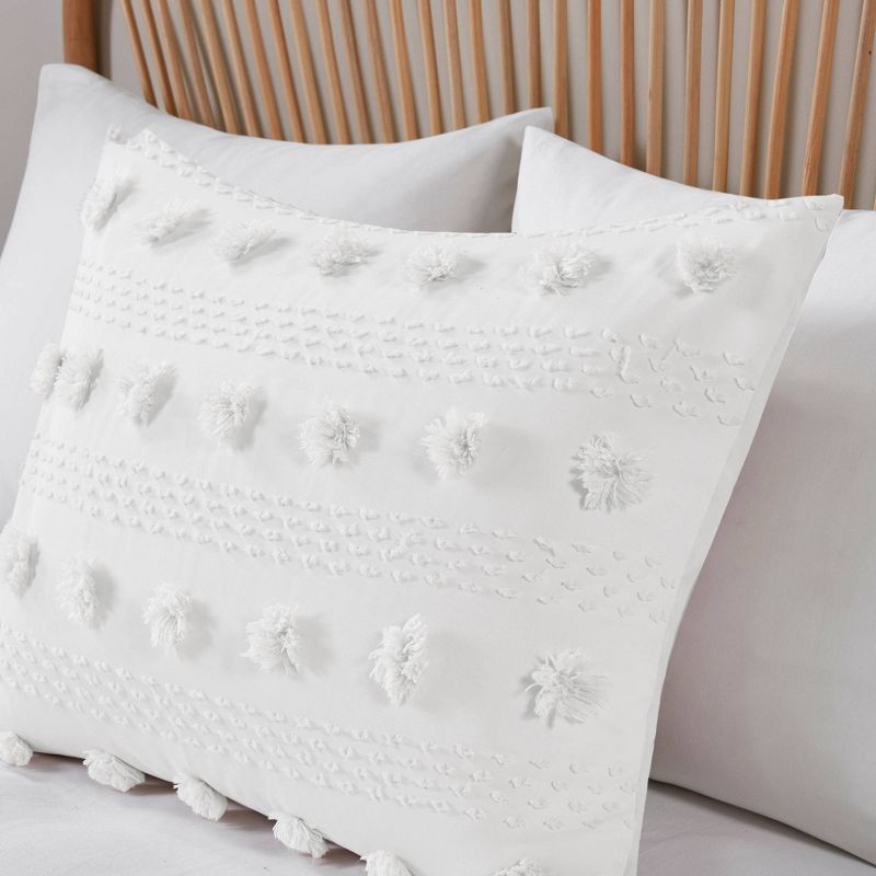 Intelligent Design Elise Pom Pom Jacquard Antimicrobial Dust Free Comforter Set, 4 of 10