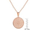 Steeltime Ladies stainless steel english prayer round pendant with 18'' ball chain. Color Options: Silver, Gold, Rose Gold - 3 of 3