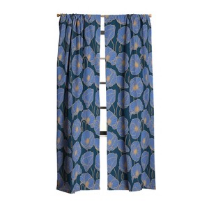 Emanuela Carratoni Moody Blue Garden Set of 2 Panel Blackout Window Curtain - Deny Designs - 1 of 4