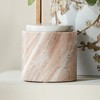 Plum & Post Jaqueline Round Lidded Box Short - Brown/White Marble Accent - 4 of 4