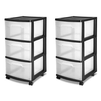Homz Plastic 3 Drawer Medium Home Storage Container, Clear Drawers & Black  Frame, 1 Piece - Gerbes Super Markets