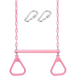 Hotraffy 18in  Trapeze Swing Bar Rings 48in  Heavy Duty Plastic Coated Chains Swing Set Accessories Playground Swing Seat - 1 of 4