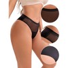 INSPIRE CHIC Women's Lace Mesh See Through Mid Rise Breathable Lightweight Seamless Briefs - 3 of 4