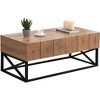 Modern Rectangular Coffee Table with 2 Storage Drawers - Industrial Style Center Table for Living Room, Bedroom, or Apartment - 2 of 4