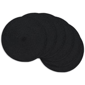 Design Imports Black Indoor/Outdoor Round Placemat Set/6 - 1 of 4