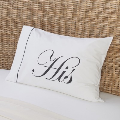 Lakeside "His" Pillowcase for Couples - Novelty Bedroom Decoration