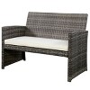 Tangkula 4PCS Outdoor Furniture Set Chairs Coffee Table Patio Garden Set Mix Gray - 2 of 4
