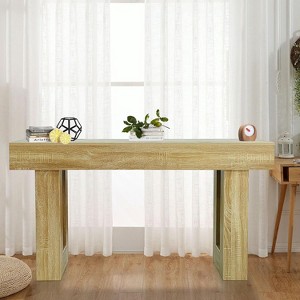 63" Long Console Table for Entryway, Wood Rectangular Sofa Table Behind The Couch - 1 of 4